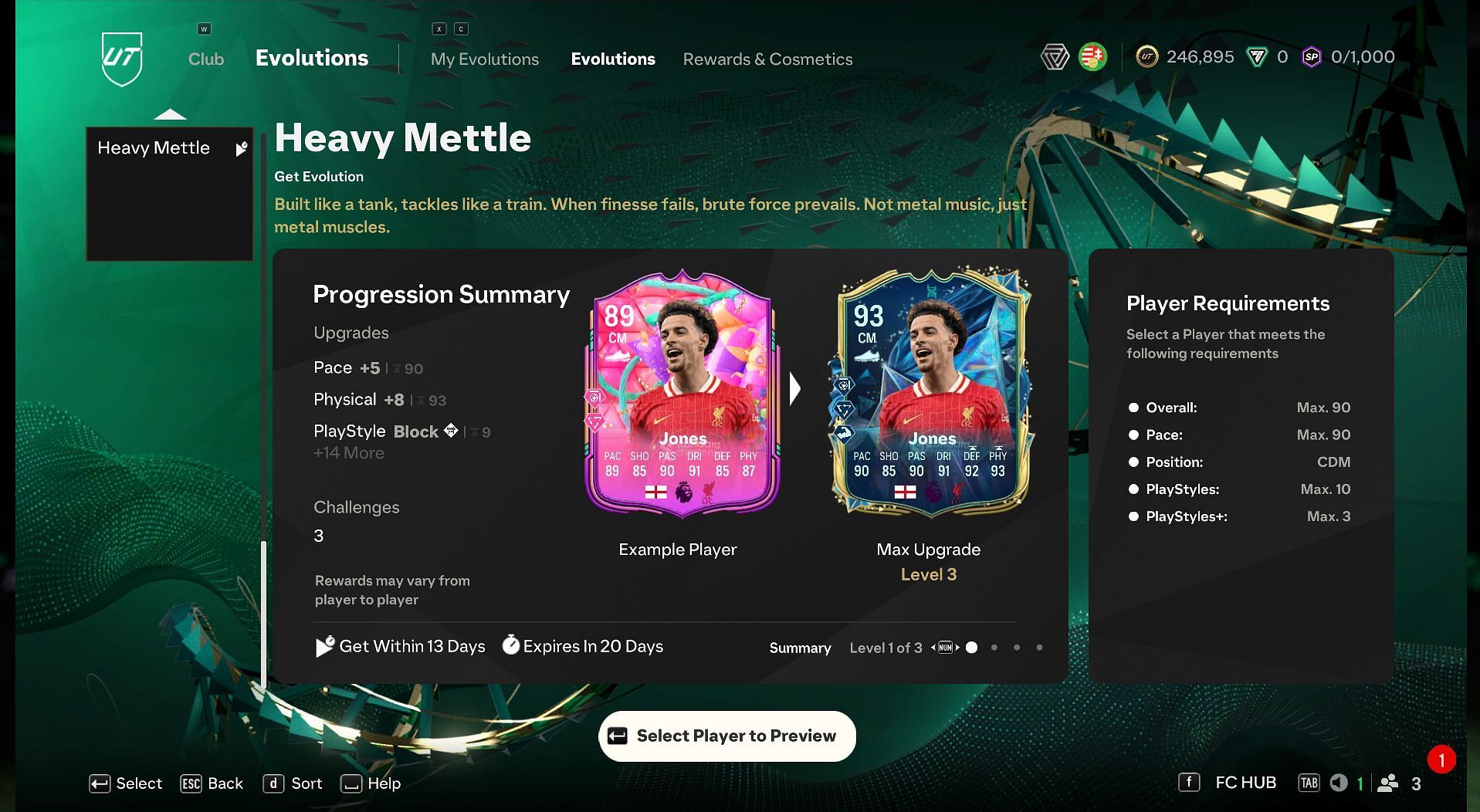 The latest EVO requirements (Image via EA Sports)